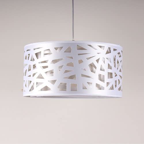 Lightinthebox Modern Pendant Lights Drum Hanging Lighting Contemporary for Dining Room Kitchen Living Room Metal (White)