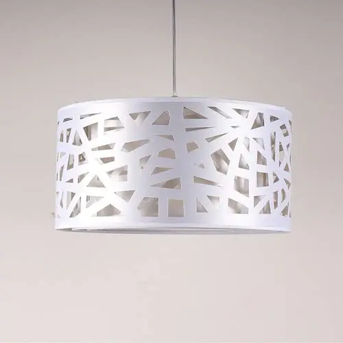 Lightinthebox Modern Pendant Lights Drum Hanging Lighting Contemporary for Dining Room Kitchen Living Room Metal (White)