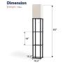 Addlon LED Modern Shelf Floor Lamp with White Lamp Shade and LED Bulb - Display Shelves Floor Lamps for Living Room Bedroom and Office - Classic Black