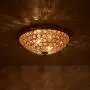 SOTTAE Elegant 2 Lights Crystal Cental Shade Bronze Gold Finish Bedroom Living Room Hallway Kids Room Modern Crystal Chandelier Ceiling Light, Ceiling Chandelier Size 11.8''