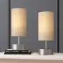 BOBOMOMO USB Bedside Table Lamp Set of 2 Desk Lamps 15 with 2 USB Charging Ports & 1 AC Outlet Nightstand Lamp for Bedroom Living Room Study Room Silver & Grey