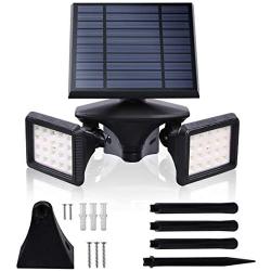 Solar Flood Light Motion Sensor, Waterproof Solar Powered Light, LED Wall Lights 6000K Dusk to Dawn, 2-in-1 Wireless Outdoor Solar Landscape LED Light for Garden/Driveway/Porch/Walkway (1, 6000K)