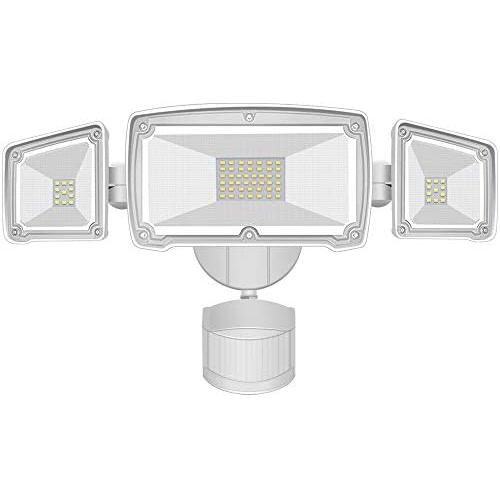 AOBISI Motion Sensor Lights Outdoor, Upgraded Dusk to Dawn Security Flood Light with 3 Adjustable Heads 4000LM 42W 6000K Daylight IP65 Waterproof for Garage, Patio, Garden, Porch&Stair(NOT Solar)