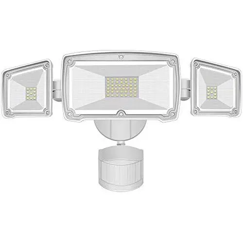 AOBISI Motion Sensor Lights Outdoor, Upgraded Dusk to Dawn Security Flood Light with 3 Adjustable Heads 4000LM 42W 6000K Daylight IP65 Waterproof for Garage, Patio, Garden, Porch&Stair(NOT Solar)