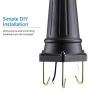 NOMA Outdoor Street Light | Waterproof Outdoor Lamp Post Light with Triple-Head Design for Backyard, Patio, Garden, Walkway or Décor | Black Light Pole with Clear Glass Panels, 3-Headed