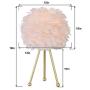 Maxax Table lamp Set of 2 Tripod Nightstand Lamp with Gold Finish, Feather Beside Table lamp for Bedrooms/Living Room/Dining Room/Kitchen, Pink