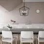 Untrammelife 4-Light Black Lantern Pendant Light, Adjustable Height Square Cage Pendant Hanging Lighting Fixture 11’’ Rustic Lantern Chandelier for Dinning Room Kitchen Island Foyer