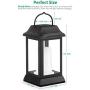 TomCare Solar Lights Metal Flickering Flame Solar Lantern Outdoor Hanging Lanterns Decorative Lighting Heavy Duty Solar Powered Waterproof Umbrella Lighting for Garden Patio Pathway Deck Yard, 2 Pack