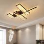 Garwarm Geometric Ceiling Light, 43W Black Modern LED Flush Mount Ceiling Lamps, 3-Squares Acrylic Dimmable Ceiling Light Fixtures Chandeliers for Dining Living Room Study Kitchen