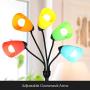 Brightech Medusa LED Floor Lamp - Multi Head Adjustable Tall Pole Standing Reading Lamp for Living Room, Bedroom, Kids Room - Includes 5 LED Bulbs and 5 White & Colored Interchangeable Shades – Black