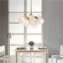 CUICAN Modern Artistic Glass Chandelier，LED Pendant lamp 3 Lights 9 Glass Bubble Design for Bar Coffee Shop Dining Room Decoration Hanging lamp-WhiteA 68x50cm(27x20inch)