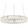 JONATHAN Y JYL7218A Reese 15.7'' Adjustable Integrated LED Metal/Crystal Chandelier Pendant Contemporary,Glam Dimmable, for Dining, Living Room, Kitchen, Commercial Office, Chrome/Clear