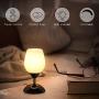 Boncoo Touch Control Table Lamp Dimmable Small Lamp Ambient Light with White Opal Glass Shade Simple Night Light Modern Accent Lamp Bedside Nightstand Lamp for Bedroom Living Room, E12 Bulb Included