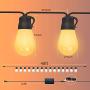 Govee Outdoor String Lights 48ft, Remote Patio Lights with 15 Dimmable Warm White LED Bulbs, Waterproof and Shatterproof Outdoor LED Lights for Patio, Garden, Backyard, Party