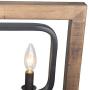 LOG BARN Farmhouse Chandelier, Pendant Lighting for Kitchen Island in Distressed Wood and Black Metal Finish, Ceiling Hanging Fixture for Dining Room