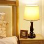 Zermurd Fully Dimmable Bedside Lamp, Bedroom Nightstand Lamp with Two USB Ports Brown Resin Base White Shade Modern Ambient Light for Living Room College Dorm Guest Room, 7W 3000K LED Bulb Included