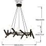 BOKT Mid Century Modern 20-Light Polygonal Chandelier Light Fixture for Kitchen Living Room Foyer Dining Room Ceiling Lamp Includ G4 Warm White Bulbs (Black)