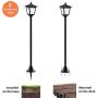 40 Inches Mini Solar Lamp Post Lights Outdoor, Solar Powered Vintage Street Lights for Lawn, Pathway, Driveway, Front/ Back Door, Pack of 2