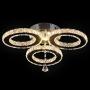 LED Crystal Pendant Ceiling Light 13x3.5 Inches 3 Rings Crystal Chandelier Flush Mount Lighting Fixture for Bedroom Hobby Living Room (Warm White)