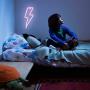 Orgrimmar Neon Light Lightning Bolt Pink LED Neon Signs Decorative Wall Light Battery and USB Powered Night Light for Bedroom, Bar, Wedding, Christmas Decoration (Pink)