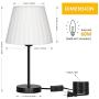 HAITRAL Bedside Table Lamps - Small Nightstand Lamps Set of 2 with White Fabric Shade, Bedside Desk Lamp for Living Room, Office, Dorm, Kids Room, Girls Room - 15 Inches (HT-TH68-21X2)
