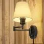 Plug in Wall Sconce Set of 2, Swing Arm Wall Lamp with Linen Lampshade, Modern Reading Wall Light Fixtures for Hallway Bedroom Living Room Plug in Wall Sconce Set of 2, Swing Arm Wall Lamp with Linen Lampshade, Modern Reading Wall Light Fixtures for Hallway Bedroom Living Room