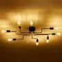 Sputnik 8-Light Flush Mount Ceiling Light, Matte Black Finish, Modern Industrial Lighting Fixture for Dining Room Living Room Bedroom Kitchen