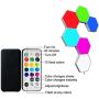 Hexagon Wall Light with Remote Control,Smart Modular Touch-Sensitive LED Light Wall Panels RGB Colorful Night Light DIY Geometry Splicing Hex Light for Bedroom Living Room Hallway Party Decor,6 Pack