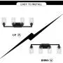 VINLUZ Industrial Black Vanity Light 4 Lights with Clear Glass Shade Farmhouse Bathroom Light Fixtures Metal Wall Lighting Sconces for Hallway Bedroom Living Room