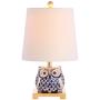 JONATHAN Y JYL3014A Justina 16'' Ceramic Mini LED Lamp Cottage,Transitional for Bedroom, Living Room, Office, College Dorm, Coffee Table, Bookcase, Blue/White