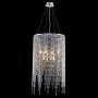 7PM Modern Contemporary Round Island Elegant K9 Crystal Glass Chandeliers Crystal Droplets LED Pendant Suspension Lamp Light Fixture Hanging for Dining Room Kitchen Island Over Table Flush Mount