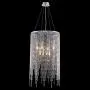 7PM Modern Contemporary Round Island Elegant K9 Crystal Glass Chandeliers Crystal Droplets LED Pendant Suspension Lamp Light Fixture Hanging for Dining Room Kitchen Island Over Table Flush Mount