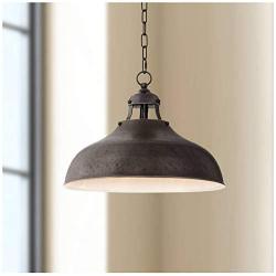 Essex Dyed Bronze Pendant Light 16'' Wide Modern Farmhouse Industrial Rustic Hammered Dome Shade Fixture for Kitchen Island Dining Room - Franklin Iron Works