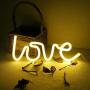 NiniTe LIGHTS Love Neon Light, Cute Neon Love Sign, Battery or USB Powered Night Light as Wall Decor for Kids Room, Bedroom, Festival, Party (Yellow)