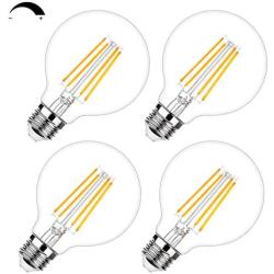 G25 LED Edison Dimmable Globe Light Bulbs 100W Equivalent 1200LM 2700K Soft Warm White LED Vanity Light 8W E26 Medium Base Vintage Filament Bulbs for Bedroom Bathroom Makeup Mirror Pendant 4 Packs