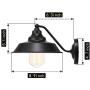 Black Classic Industrial Farmhouse Vintage Wall Sconce Oil Rubbed Balck Finish Wall Lamp Hardwired E26 Wall Lighting Fixtures for Lobby Hallway Kitchen Living Dining Room Restaurant Set of 2