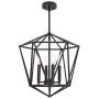 VINLUZ Modern Pendant Lighting Oil Rubbed Bronze Kitchen Island 4 Light Fixtures Ceiling, Industrial Lantern Chandeliers Geometric Metal Farmhouse Hanging Lights Dining Room Brdrooms