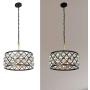 KARMIQI Crystal Chandelier Light Fixture 4-Light Ceiling Light, Bulbs Included, Vintage Modern Farmhouse Pendant Light for Dining Room Kitchen Island
