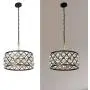 KARMIQI Crystal Chandelier Light Fixture 4-Light Ceiling Light, Bulbs Included, Vintage Modern Farmhouse Pendant Light for Dining Room Kitchen Island