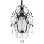 ELLI-Riz Chandelier Light Fixture, Black Crystal Light Fixture, 1 Light Small Chandelier, Iron Chandelier Lighting, Antique Chandeliers for Bedroom, Girls Room, Bathroom, Farmhouse