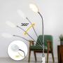 DLLT LED Reading Floor Lamp, Modern Standing Lamp Pole Light, Flexible Adjustable Gooseneck Floor Lamp Standing Task Lighting for Living Room, Bedroom, Office, Sewing, Painting,Piano