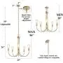 GEPOW Gold Chandeliers, Modern 5 Light Fixture for Dining Room GEPOW Gold Chandeliers, Modern 5 Light Fixture for Dining Room