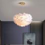 Maxax White Feather Chandelier Pendant Light Fixture with 3 Lights for Bedroom Kitchen Restaurant Living Room