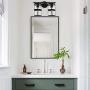 ELUZE Bathroom Vanity Light, 2-Light Industrial Metal and Clear Glass Shade Wall Lighting Fixture. Black Vintage Wall Lamp for Kitchen Living Room Dining Room and Farmhouse interiors.