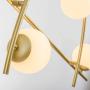 Glass Globe Sputnik Chandelier Modern 3 Light Molecule Pendant Lighting,G9 Mid Century Brass Finish Ceiling Lamp for Dining Room Hallway