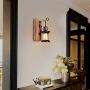 Rustic Wooden Wall Light Fixtures Industrial Metal Indoor Black Wall Sconce Vintage Style Restaurant Bedroom Farmhouse Lamp