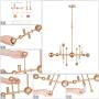 KSANA Gold Chandelier, 4-Light Kitchen Island Lighting Fixtures, 30'' Modern Linear Pendant Lighting for Dining Room, Counter, Closet