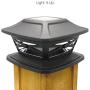 Davinci Flexfit Solar Post Cap Lights - Outdoor Lighting for 4x4 5x5 and 6x6 Wooden Posts - Bright Warm White LEDs - Slate Black (2 Pack)