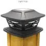 Davinci Flexfit Solar Post Cap Lights - Outdoor Lighting for 4x4 5x5 and 6x6 Wooden Posts - Bright Warm White LEDs - Slate Black (2 Pack)