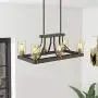 Emliviar 6-Light Vintage Island Pendant Light, Rustic Dining Room Chandelier in Oil Rubbed Bronze Finish, YCE1901-6 ORB+BG